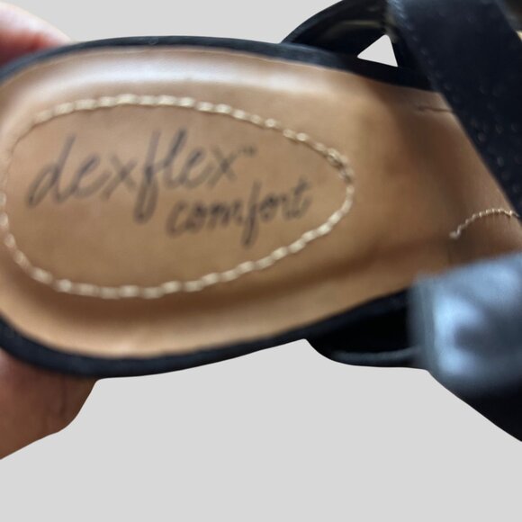 Dexflex Comfort  Velvet Cross-Strap  Elegant Fashion Block Heel Sandals 9.5 - Picture 8 of 9